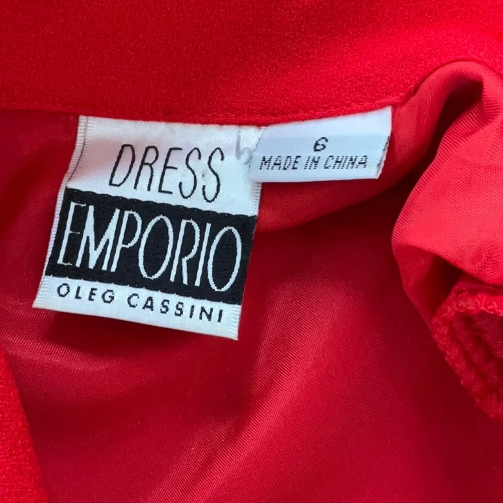 Shirt dress bright Red Emporio Oleg Cassini button down - Picture 9 of 11